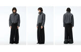 Fitted Two-tone Grid Fur Collar Jacket