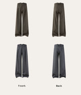 Wide Leg Pleated Wool Houndstooth Pants