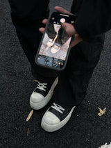 Unisex Distressed Low-Top Leather Platform Sneakers