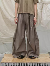 Loose Draped Pleated Curved Trousers