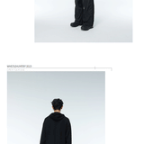 Two-Tone Cross Zip Hooded Turtleneck Cardigan