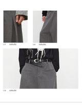Reversible Pleated Brushed Low Rise Pants