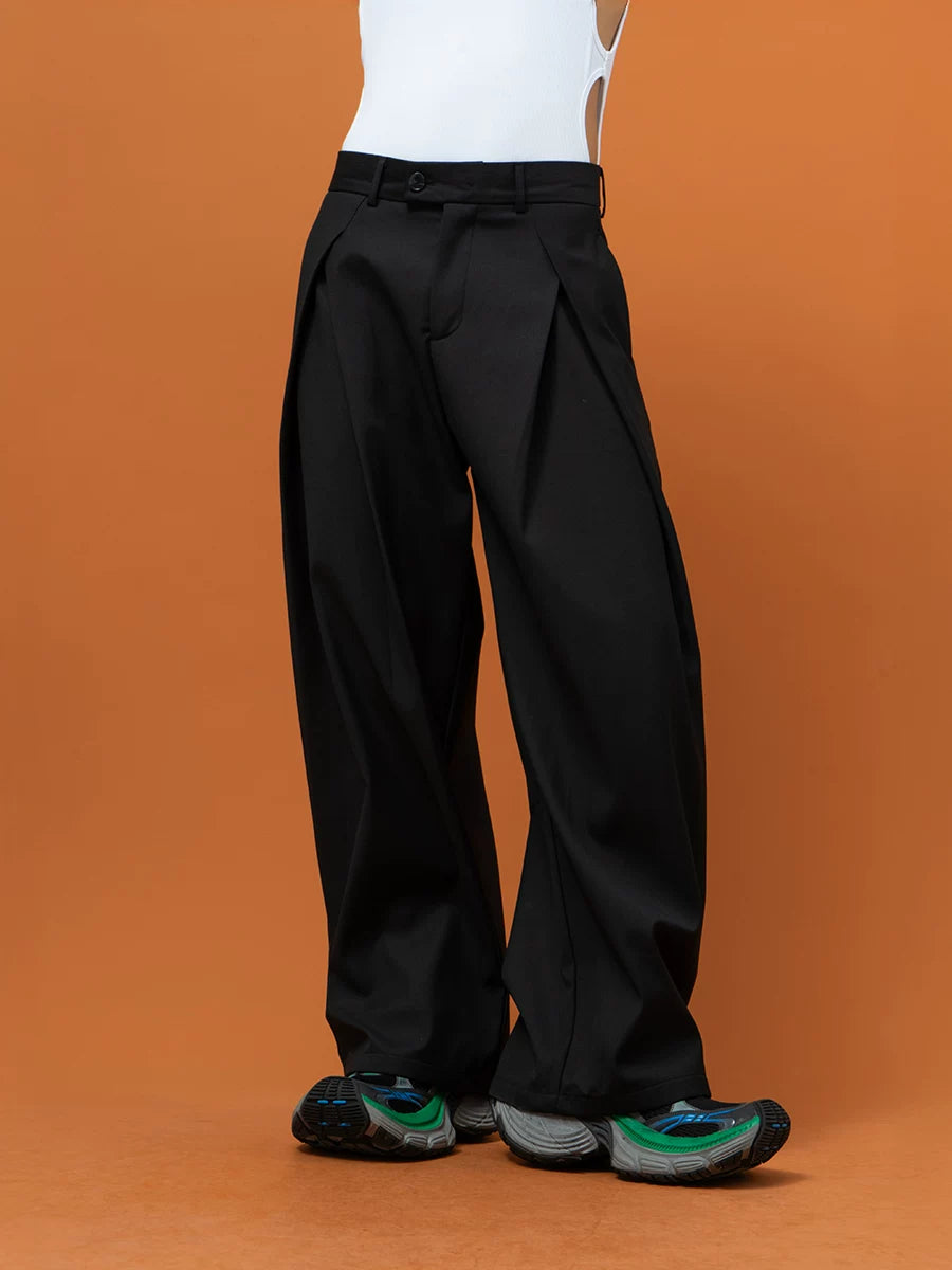 Men's Pleated Wide Leg Dress Pants