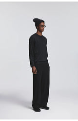 Pleated Elastic Waist Brushed Twill Slacks