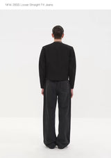 Fitted Straight Leg Patchwork Black-White-Blue Jeans