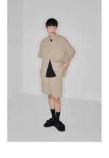 Plaid Multi-Pocket Elastic Waist Shorts