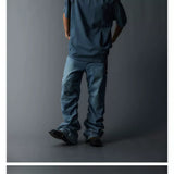 Two-Tone Washed Mesh Patchwork Tee