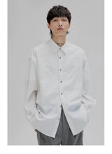 Basic Long Sleeve Cotton Blend Shirt