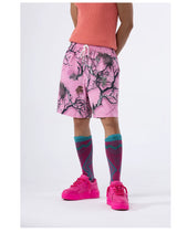 Men's Loose Drawstring Graffiti Beach Shorts