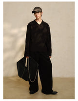 Textured Cropped Structured Cross-Collar Long-Sleeve Tops