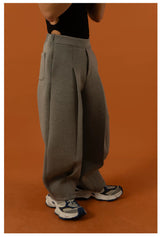 Men's Black Gray Loose Straight Sweatpants