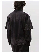 Faded Washed Two-Piece Long Sleeve Polo