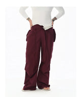 Cotton Low Waist Cargo Parachute Pants