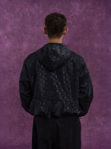 Black Polka Dot Hooded Windproof Jacket