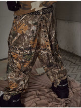 Detachable Bow Wide Leg Camo Pants