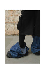 Detachable Suede Denim Patchwork Cargo Pants