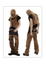 Men's Washed Punk Straight Jeans