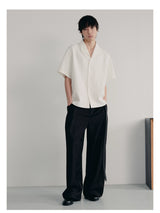 Seagull Collar Leaf Jacquard Shirt