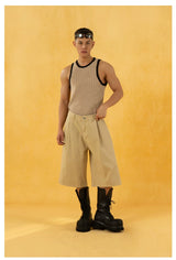 Men's Red Khaki Loose Vintage Shorts