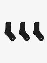3 Pairs Black Mid-calf Socks