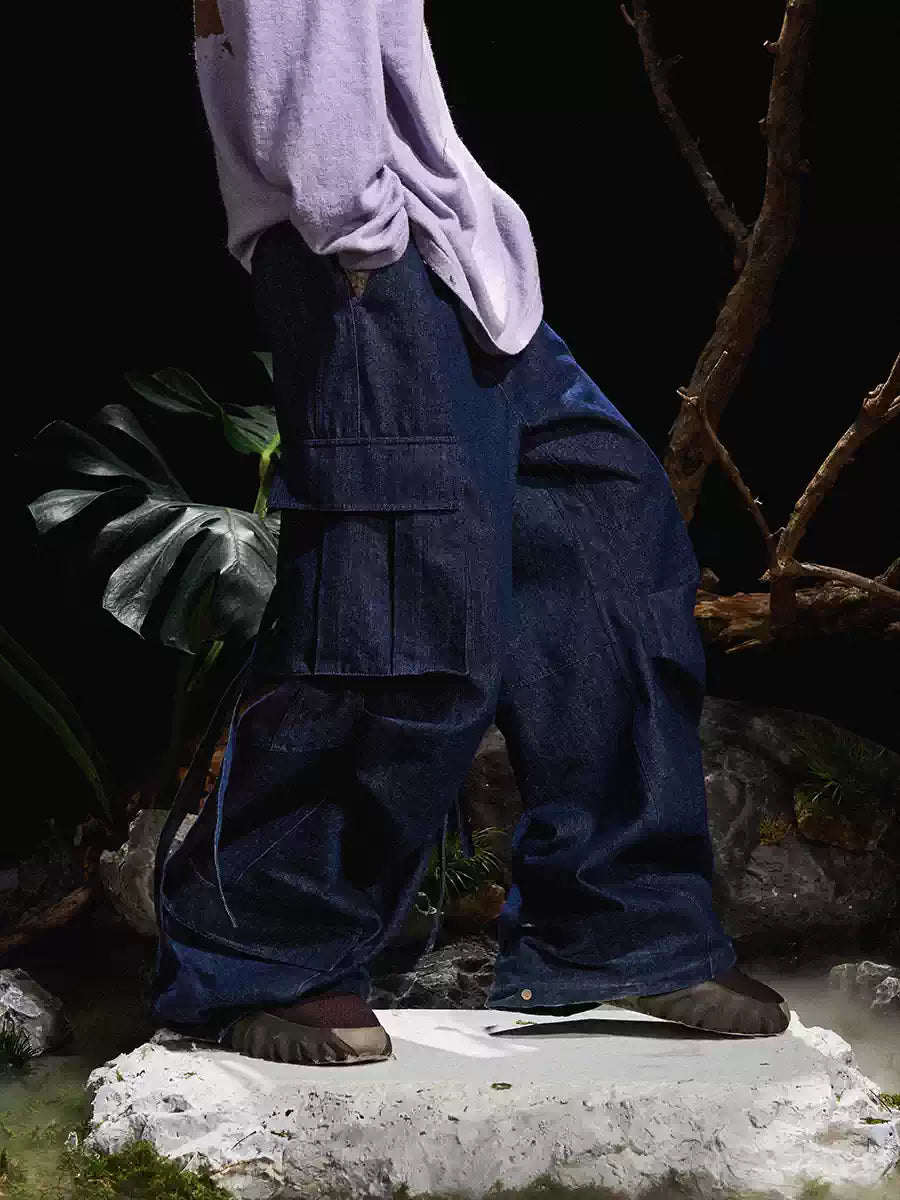 Washed Bamboo Pleated Sash Jeans
