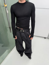 Three-Piece Raw Hem Curved Jeans