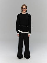 Black Vintage Silver Buckle Leather Belt