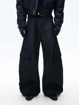 Men's Black Loose Wide Leg Pants