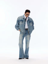 Structured Heavy Wash Denim Jacket