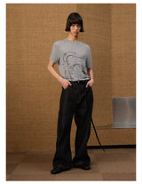 Couple Print Fitted Wool Blend Tee