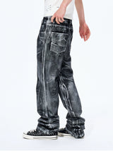Men's Heavy Silver Straight Leg Jeans