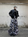 Washed Distressed Camo Cargo Pants