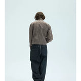 Washed Fleece Plaid Lined Jacket