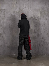 Distressed Two-in-One Prisoner Print Hoodie