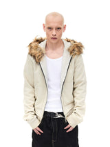 Men's Vintage Detachable Fur Hooded Jacket