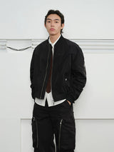 Men's Deconstructed Pleated MA1 Bomber Jacket