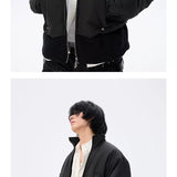 Oversized Curved Sleeves Ribbed Down Jacket