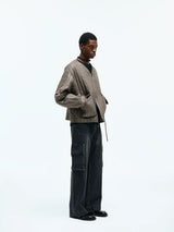 Washed Multi-pocket Straight Leg Cargo Jeans