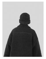 Distressed Black Fleece Bucket Hat