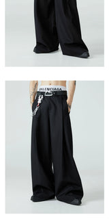 Men's Loose Pleated Wide Leg Pants