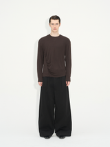 Comfortable Rippled Wool Long Sleeve Top