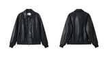 Vintage Matte Drop Shoulder PU Jacket