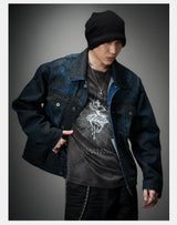 Distressed Ice Blue Ombre Denim Jacket
