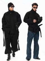 100% Wool Cropped Raglan Coat