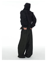 Zipper Jacquard Raglan Hoodie
