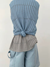 Assorted Colors Tree Cutout Knit Vest