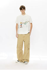Men's Loose Brushed Cotton Cargo Pants
