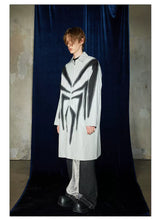 Spider Print Grey Mid-length Coat