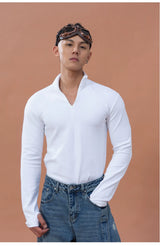 Men's Slim Zip Mock Neck Tee