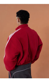Men's Red Green Faux Shearling Jacket